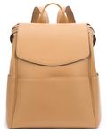 MIA + SOPHIA Leather Diaper Bag Backpack with USB Charging port, Changing Pad, Stroller Straps, and Bottle Holder (Brown Olivia)