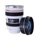 Camera Lens Coffee Mug,Camera Lens Mug,Fun Photo Coffee Mugs Stainless Steel Lens Mug interesting custom gifts for photographers (White)