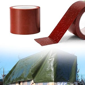 Poouty High Adhesion Waterproof Tarpaulin Tape 3.15 Inch x 16.4 Ft, 2024 Upgrade High Stick Tarpaulin Repair Tape, Universal Waterproof RV Awning Repair Tape for Boat Covers Tent Sail (Red)