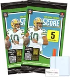2-Pack LOT of 2025 Score Football NFL Gravity Packs with 5 Trading Cards Per Pack (10 Total Cards) + 2 Toploaders + StreetCards Magnet!