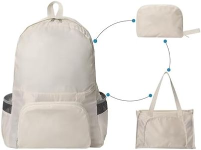 Faltbarer Rucksack Ultraleicht - 170g Leichter Rucksack, Wasserdichter Outdoor Wanderrucksack, Klein und Packbar als Strand- und Sport Rucksack Damen, 20L, inkl. Schuh- und wasserdichter Tasche
