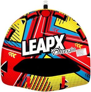 Vortexain Towable Tubes for Boating, 1-2 Person Heavy Duty Inflatable, Water Sports Boat Tube for Tubing with Handles, Thick Nylon EVA Cover, Speed Safety Valve Tow Points for Adults Kids Gifts