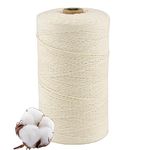 Klhamky 1mm×546yards Beige Gift String Twine, 1.0MM Cotton Wrapping Bakers String, 3Ply Butchers String, Handicrafts Decorative Cord Twine for DIY Gift Decorations