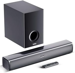 Mivi Fort H120 Soundbar - 120W Home Theatre Sound Bar, 2.1 Channel, 2 in-Build Speakers and 1 External Subwoofer, Multiple EQ & Input Modes, Made in India Sound bar for TV