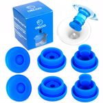 OKLGO- 5 Gallon Water Jug Cap Reusable Non Spill 55Mm Water Bottle Caps,Silicone Replacement Cap Lids Anti Splash 6 Pack