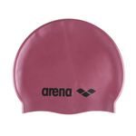 Arena Unisex Adult Classic Silicone Swim Cap Men and Women, Swimming Training Racing Pool Bathing Cap 100% Silicone, Red Fandango/Black, One Size Fits All