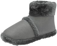 DUNLOP Men's Snugg Warm Faux Suede Design Slipper Boot All Grey Large 11/12 UK