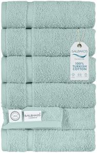 SALBAKOS - Premium 6 Piece Hand Towels Set, 100% Turkish Cotton, Quick Dry & Comfy Towels for Hotel & Spa, Highly Absorbent | 16"x30" (Green)