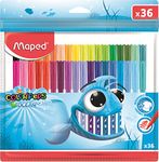 Maped Medium Color'Peps Ocean Pulse Felt Tip Pen Set - Pack of 36 (Multicolor)