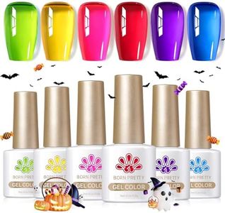 Born Pretty Juego de esmalte de uñas 30 % UV, hielo-gelatina, neón, mitad esmalte y mitad de gel, cristal transparente, primavera-verano, efecto gelatina uñas francesas para manicura doméstica