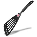 Seki Japan Left Handed Spatula Egg Spatula Fish Spatula Cookware - Slotted Turner Egg Flipper Utensils 12” Left-Handed Black