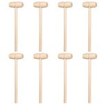 HOTMNTY Mini DIY Wooden Hammer, Wooden Crab Hammer, Wooden Hammer Tool, Mini Wooden Hammer, Mallet Mashing Toy, Hammer Toy, Educational Toy for Boys, Girls, Children, 8 Pieces