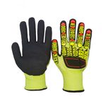 SHESHY Mechanics Anti Vibration Work Gloves, TPR Impact Protection, Heavy Duty Work Gloves, Levl 5 Cut Resistant, for Construction, Electrician, Mining rescue Men Women Safety Impact Reducing Gloves