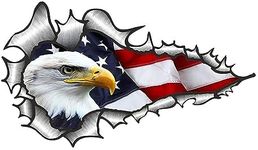 2 Pack American Bald Eagle Flag Car Decal Sticker, 7.48X4.33 Inch Patriotic Eagle Truck Decal Waterproof Bumper Sticker for Car Truck Trailer SUV Van Outdoor Window Wall Laptop Tablet Glass (Number 2)