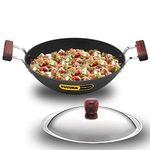 Hawkins Futura Nonstick Deep-Fry Pan 2.5L, 26cm, 3.25 mm with Glass lid (Black)