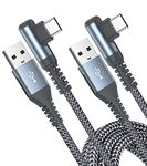 USB C Charging Cord Right Angle [2Pack 20FT]AviBrex 3.1A USB C Cable Type C Fast Charger Cable Nylon Cord for iPhone 16 15 Pro Max,Samsung S24/S23/S22/S21/S10 Plus/Ultra/FE, A72/A71/A70/A54/A53/Note20