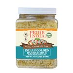 Pride Of India - Extra Long Indian Golden Basmati Rice -1.5 lbs (680 gm) Jar - Healthier, Firmer & Non-Sticky Parboiled Sella Grain - Enriched with Iron & Fiber - Low Glycemic Value -To make Dill rice