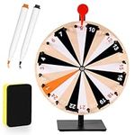 12 Inch Spinning Prize Wheel, 24 Slots Tabletop Prize Wheel Spinner with Stand Roulette Wheel with Dry Erase & Markers for Carnivals, Trade Shows, Holiday Activities, Spin Game