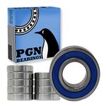 PGN 6004-2RS Sealed Ball Bearing - 20x42x12 - Lubricated - Chrome Steel (10 PCS)