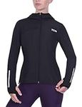 TCA Women's Running Softshell Jacket. Reflective Breathable Packable Jacket with Zip Pockets - Black Stealth, XL