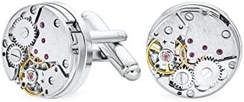 Mechanic Steampunk Moving Gears Wheel Solid Shirt Cufflinks for Men Silver Gold Tone Stainless Steel Hinge Bullet Back