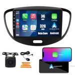 Car CarPlay Android Auto Navigation Stereo GPS Radio Reverse Camera Display 9" IPS Touchscreen Headunit Tablet Pad Media Player For Hyundai I10 2008-2012, if Applicable Octa Core 3G+32G