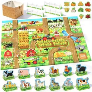 Solalalam 32pcs Harvest Farm World & Animals Busy Board for Kids Age 5+