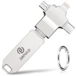 Photo Stick 128GB-4-in-1-Photo-Backup-Saver-Stick for iPhone,iPad,Android,Computer-USB-Flash-Drive-Memory-Stick-Photo-Finder-Thumb-Drive-External-Storage-Backup Photos,Videos,Contacts (128, GB)