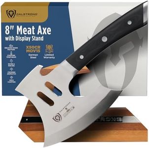 Dalstrong Meat Chopper Axe - 8 inch - Heavy-Duty Giftable Butcher Cleaver Knife - The Punisher - Gladiator Series Elite R - Black G10 Handle - Stand and Sheath