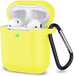 SATLITOG Silicone Case Compatible with Apple AirPods 1&2 Wireless and Wired Charging Case(Front LED Visible),Light Yellow