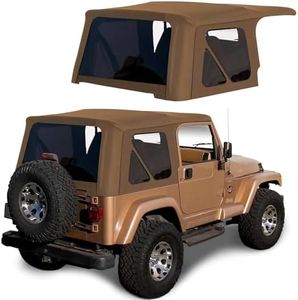 Sierra Offroad Soft Top for 1997 to 2006 Jeep Wrangler TJ - Spice, Sailcloth Vinyl - 2 Door Jeep Soft Top with Rear Plastic Tinted Windows - Factory Precision Fit Replacement - No Upper Door Skins