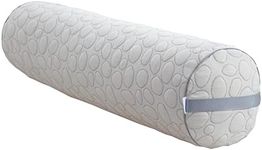 Kingnex Adjustable Bolster Roll Pillow Under Knees to Relief Lower Back Pain or Between Legs for Side Sleepers Shredded Memory Foam Cylinder 32x8