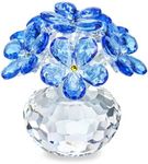 H&D HYALINE & DORA Blue Crystal Flower Figurine Forget Me Not,Crystal Flower Gifts for Mom Wife Girlfriend,Crystal Glass Flower Ornaments for Home Office Tabletop Centerpieces
