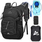 RAINSMORE Hydration Backpack with 2L Hydration Bladder Lightweight Insulated 18L Hiking Backpack with Rain Cover for Men Women Water Backpack for Running Cycling Biking Climbing