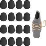 Eison Food Grade Alto Tenor Saxophone Mouthpiece Cushions Sax Clarinet Mouthpiece Patches Pads Cushions 0.5mm Rubber Strong Adhesive, Black,16Pack