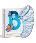 Bridgerton x Kitsch Satin Wrapped Microfiber Towel for Hair - Hair Towel Wrap for Women - Hair Drying Towel - Quick Dry Towels - Hair Towels for Long Hair - Turbie Twist Hair Towels - Toile de Blue