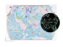 OUTER SPACE POSTER - Glow in The Dark - Children's World Wall Map Poster - 33.11 (w) x 23.39 (h) inches