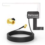 Eightwood DAB Car Radio Aerial DAB Aerial SMB Adapter DAB Digtial Car Radio DAB Antenna Glass Mount with 3M 9.8ft Cable Compatible for DAB Car Radio Pioneer Clarion Kenwood Alpine JVC