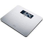 Beurer GS405 Signature Line Glass Bathroom Scale - Stainless Steel | XXL standing area | Made from safety glass for a robust and stylish finish | XXL digital display | 200kg weight capacity