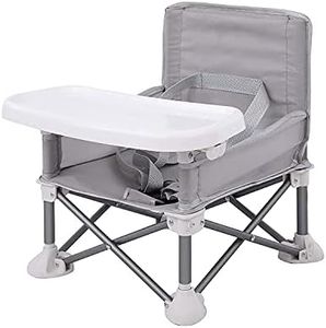 PandaEar Baby Booster Seat Highchair Portable Seat Chair| Compact Fold with Straps for Indoor/Outdoor Use| Great for Camping Beach Lawn |Toddlers Kids Boys Girls (Neutral)