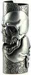 Skull Head Skeleton Metal Lighter Case Cover Holder fits BIC Full Standard Size Lighter J6 in Silver Color