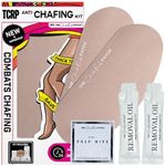 Anti Thigh Chafing Prevention Kit, Includes 1 Pair of Inner Thigh Chafing Pad Ivory, 2 Removal Oil & Prep Wipe by The Chub Rub Patch