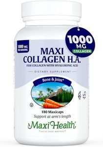 Maxi Health Collagen with Hyaluronic Acid Capsules - Type I Fish Collagen Protein - Hydrolyzed Supplements for Women and Men - 120 Count
