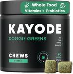 Doggie Greens - Natural Dog Vitamins & Probiotics for Dogs. No Messy Powder. Includes Spirulina, Kelp & Antioxidant Berry Mix. 6-in-1 Dog Supplements & Vitamins Chews. Super Greens for Dogs.