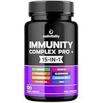 Immune Booster – Immune System Support Supplement - 120 Capsules - Vitamin C, Zinc, Elderberry, Iron, B12, D3, Turmeric, Selenium, Garlic, Probiotics & More – Vegan Multivitamin Complex Men & Women