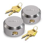 Bwintech 2 Set Hidden Shackle Padlock, Solid Steel Safety Van Lock, Trailer Door Lock with 4 Pcs Keyed Alike Keys