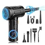 Compressed air Duster - 3 Gear Adjustable 110000RPM Electric air Duster with LED Light, Cordless air Blower for Computer Keyboard Car Cleaning Kit Dust Remover