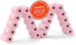 MUNBYN 2 1/4" x 50' Pink Thermal Paper, Kids Camera Refill Print Paper, Receipt Paper(20 Rolls), BPA Free Thermal Receipt Paper Fits 58mm Mini Thermal POS Printer, Square Terminal Credit Card Machines