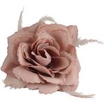 Nude Pink Rose Hair Clip Large Rose Fascinator Flower Hair Clip Nude Hair Accessories Clips Elastic Wedding Hair Flower, 1pc