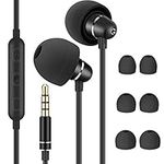 Bulees Sleep Earphones for side sleeping, Noise Isolating, Lightweight Wired Earbuds for Small ear Canal, In-Ear Headphones with Mic and Volume Control for Sensitive Sleeper, Bedtime (Black)